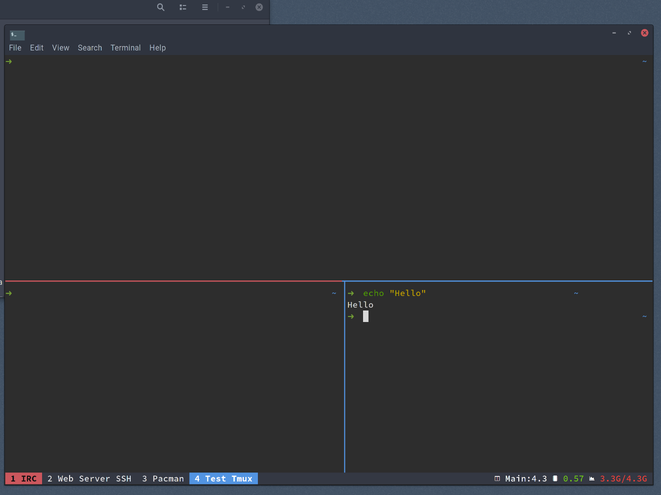 Tmux theme screenshot